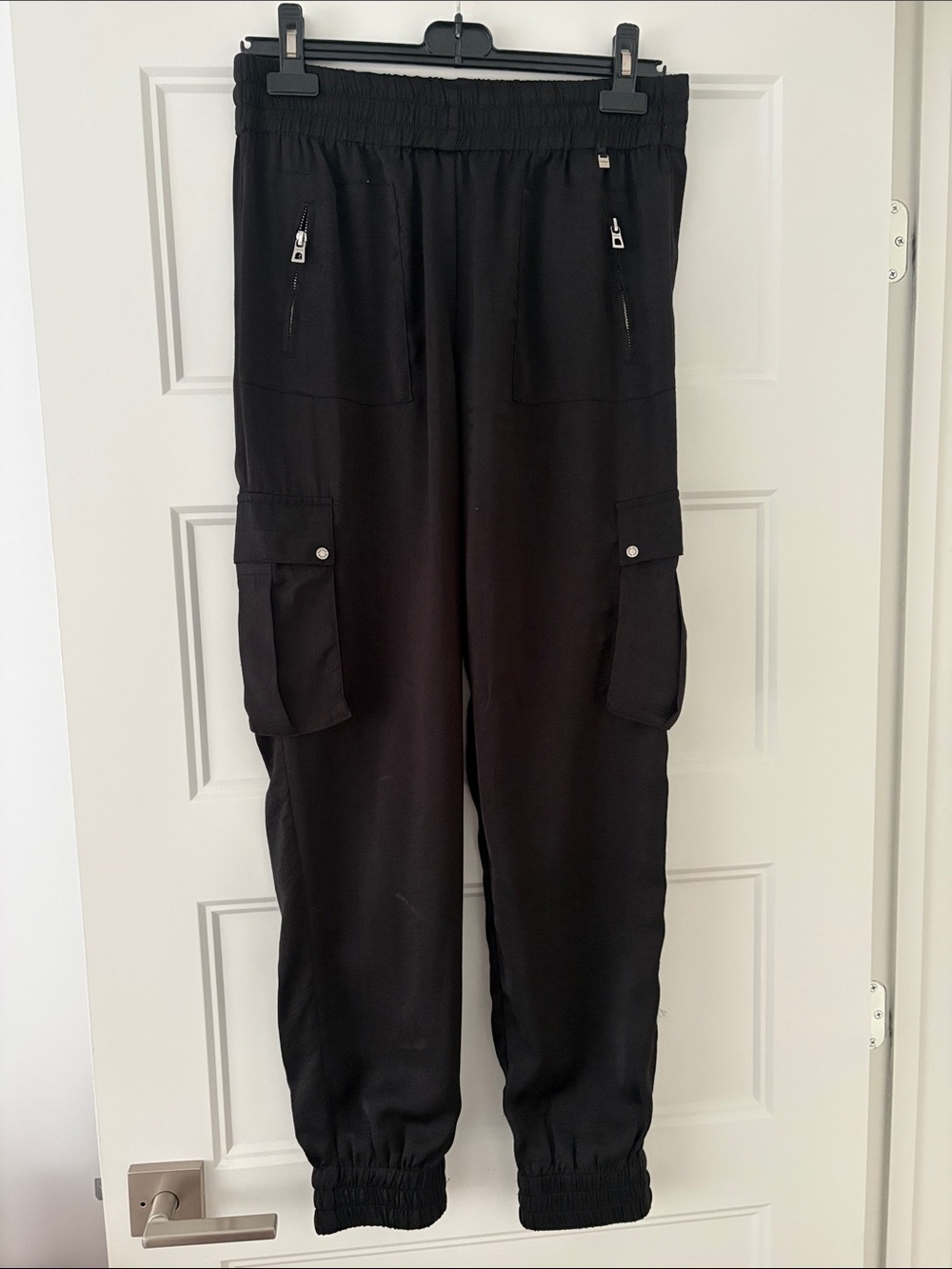 RUDSAK Women’s Black Cargo Joggers with Zip & Flap Pockets